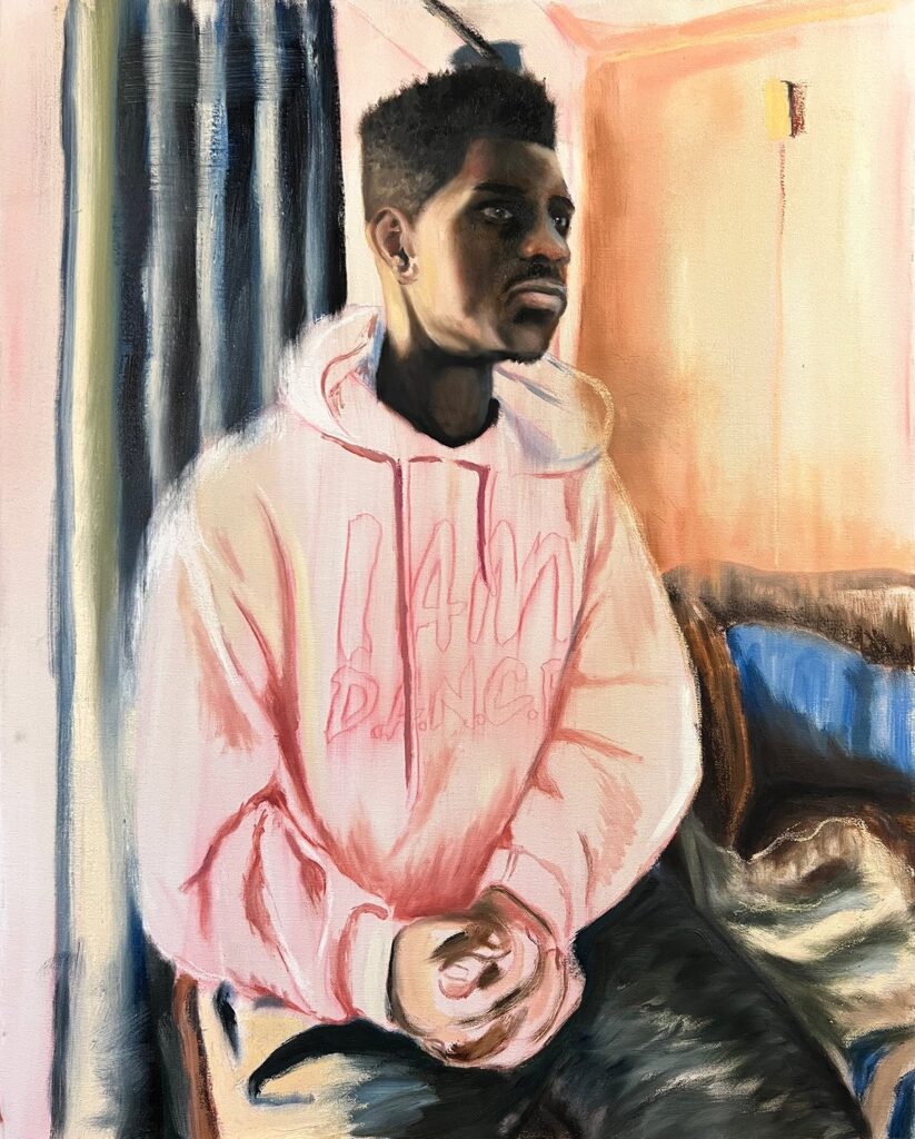 Kweku, by Karvarus La'Fredrick Moore, 2021, oil, pastel, and colored pencil on canvas