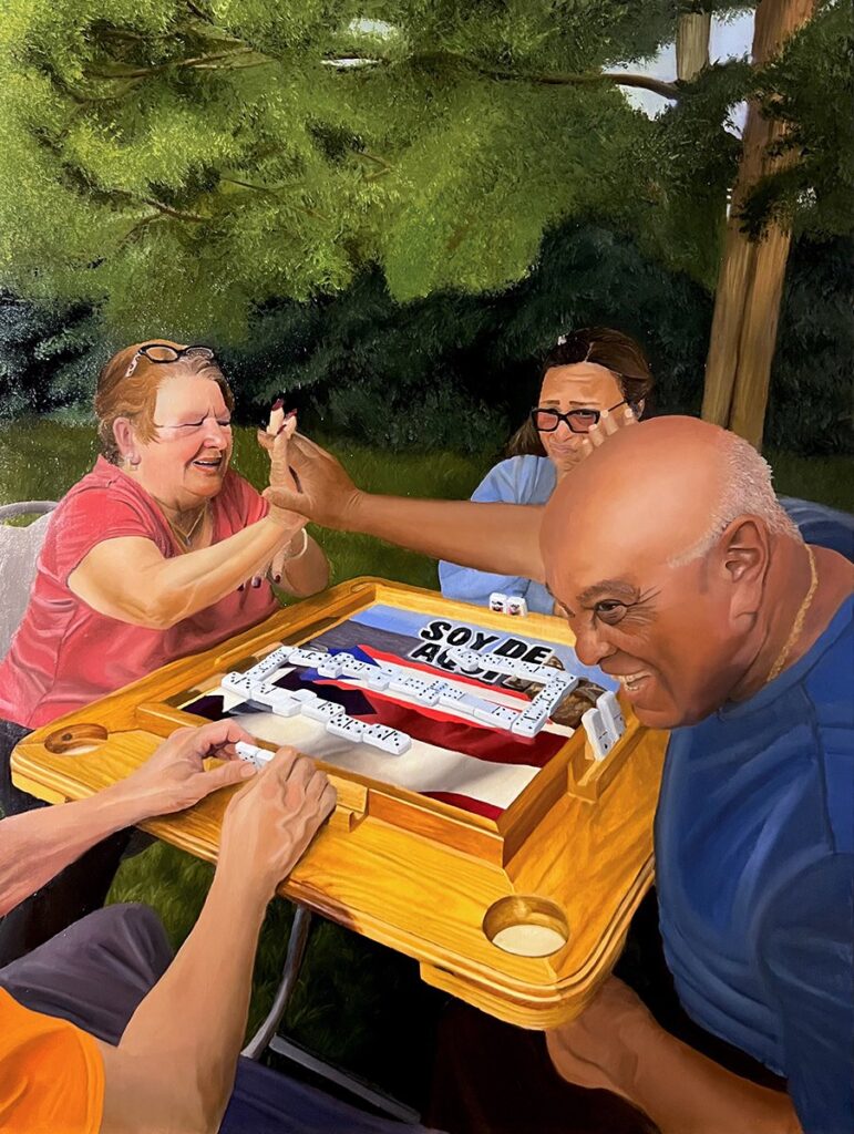 Soy de Aqui, by Alana Moy, 2023, oil on panel
