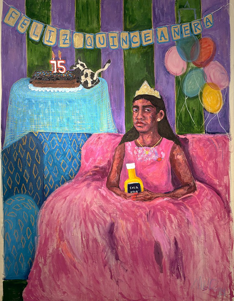 Feliz quinceañero, by Ursula Mur, 2024, acrylic on canvas