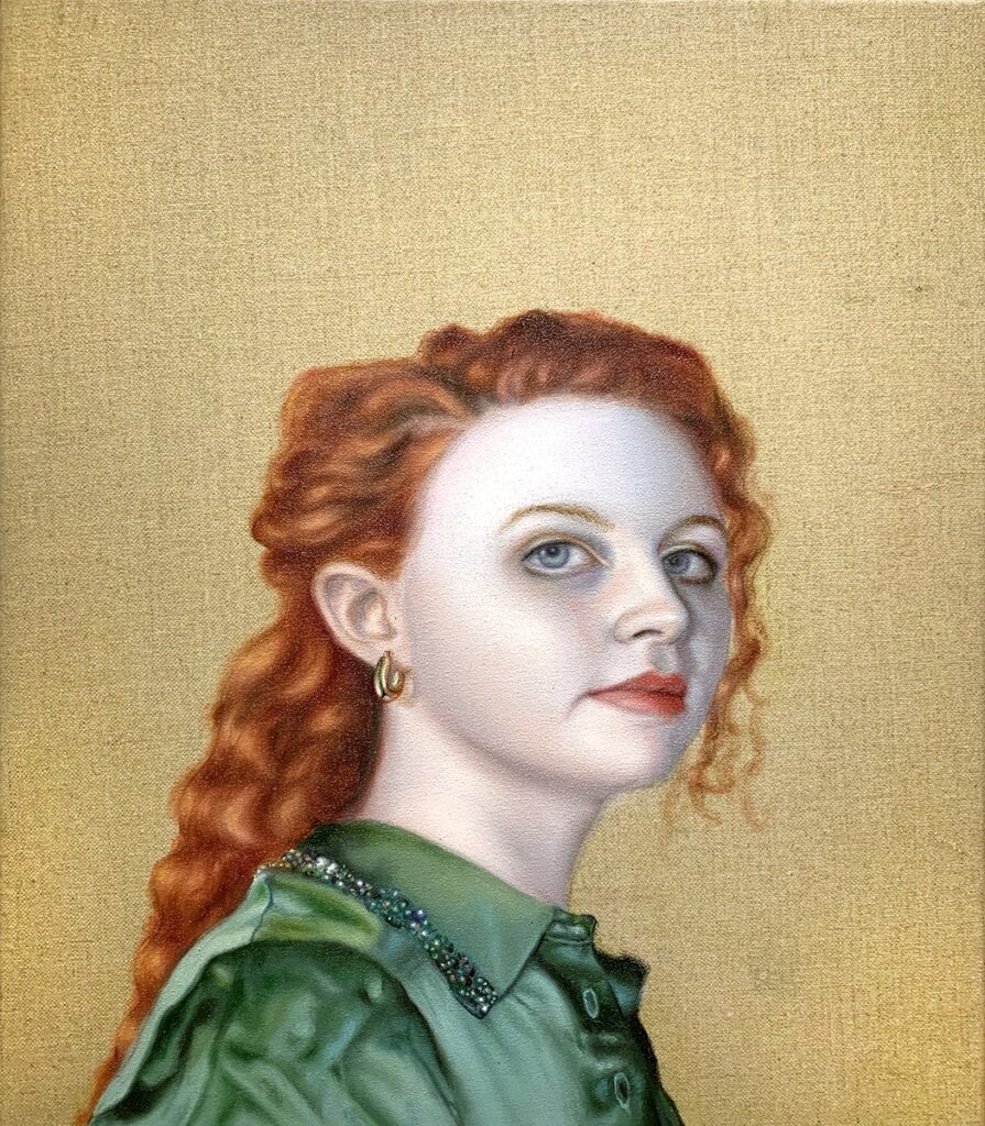 Woman in Green Portrait, by Hannah Murray, 2022, oil on linen