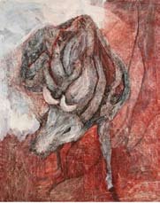 Young Calf, by Nargess Hashemi, 2007, mixed media