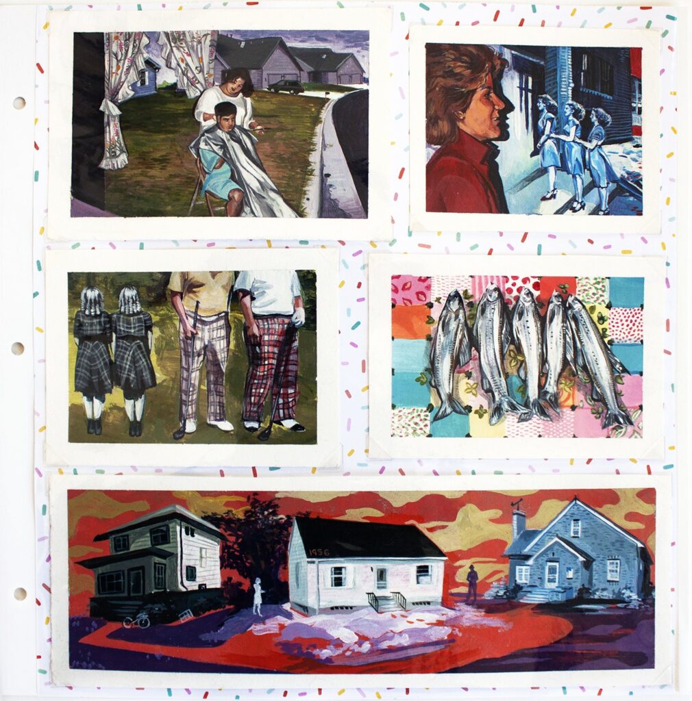 Berkeley, Photo Album, by Mil Newton, 2019, acrylic and paper collage on paper