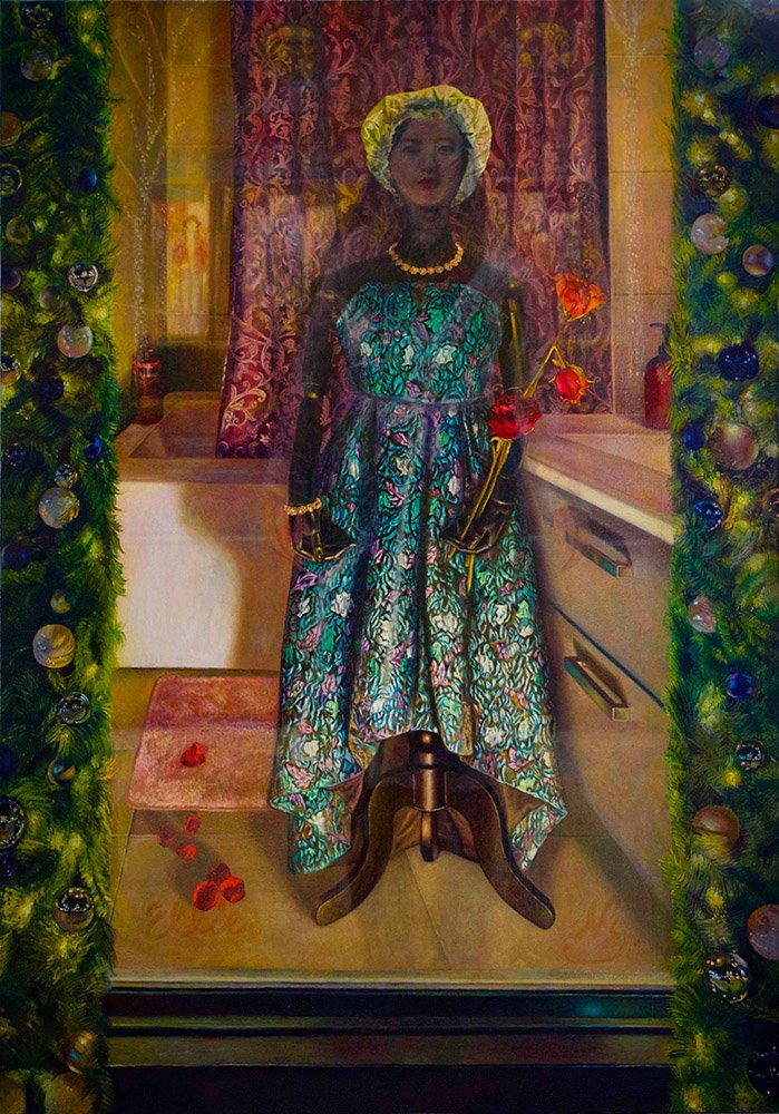 My Bathroom on 5th Avenue, by Ellie Kayu Ng, 2021, oil on canvas
