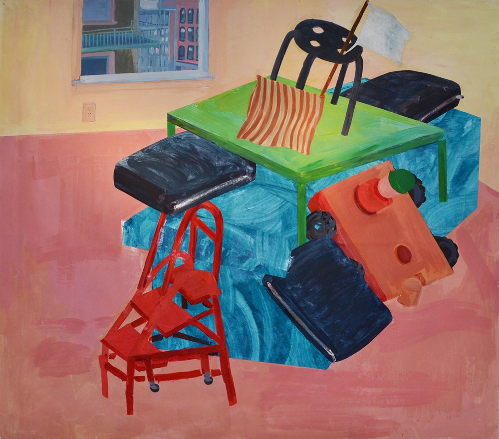 Indoor Fort, by Sarah Novio, 2015, Acrylic on paper