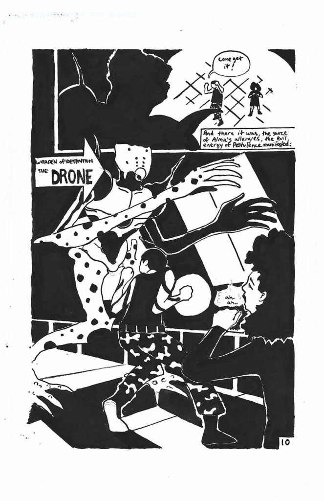New Alma Page 10, by Nelson Nuñez, 2020, ink on illustration board