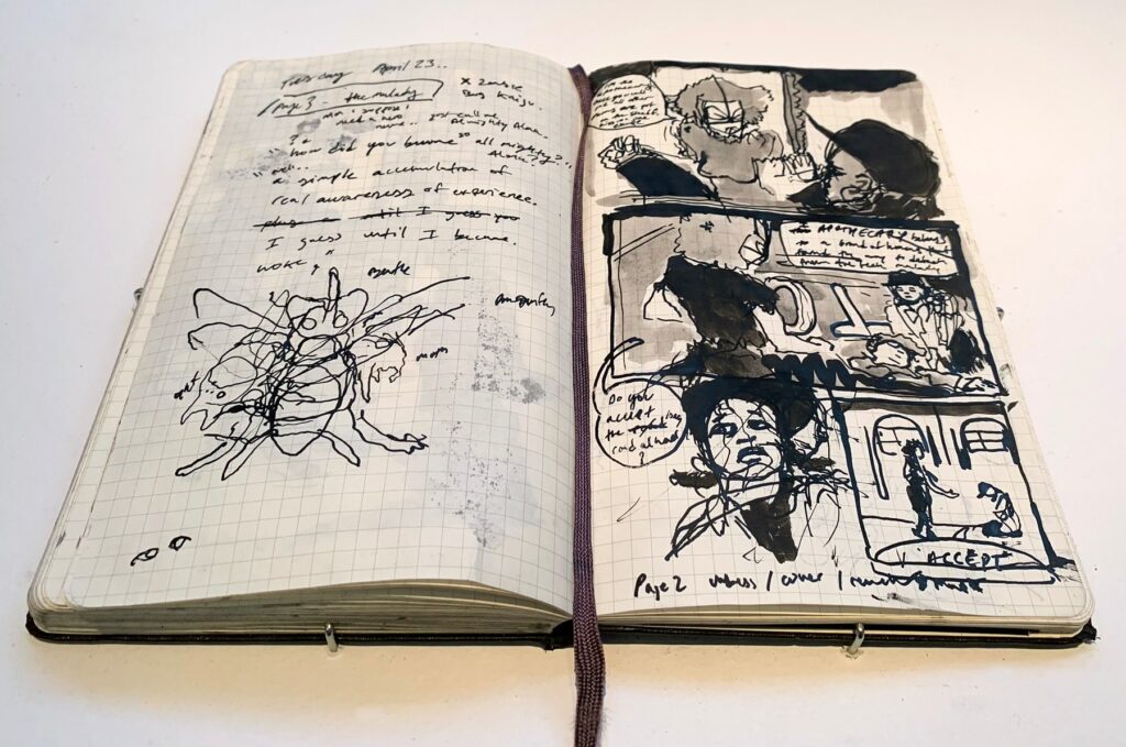 Sketchbook 2, by Nelson Nuñez, 2019, ink and graphite on paper
