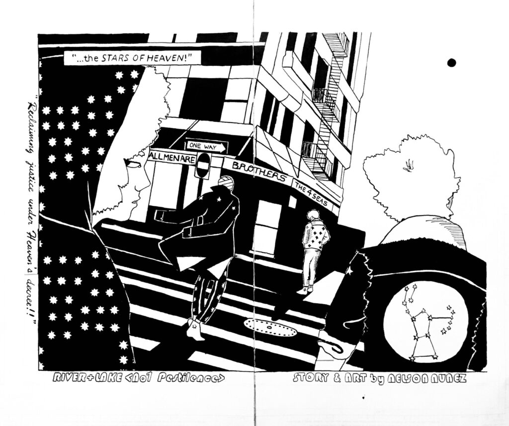 Stars of Destiny, by Nelson Nuñez, 2021, ink on illustration board