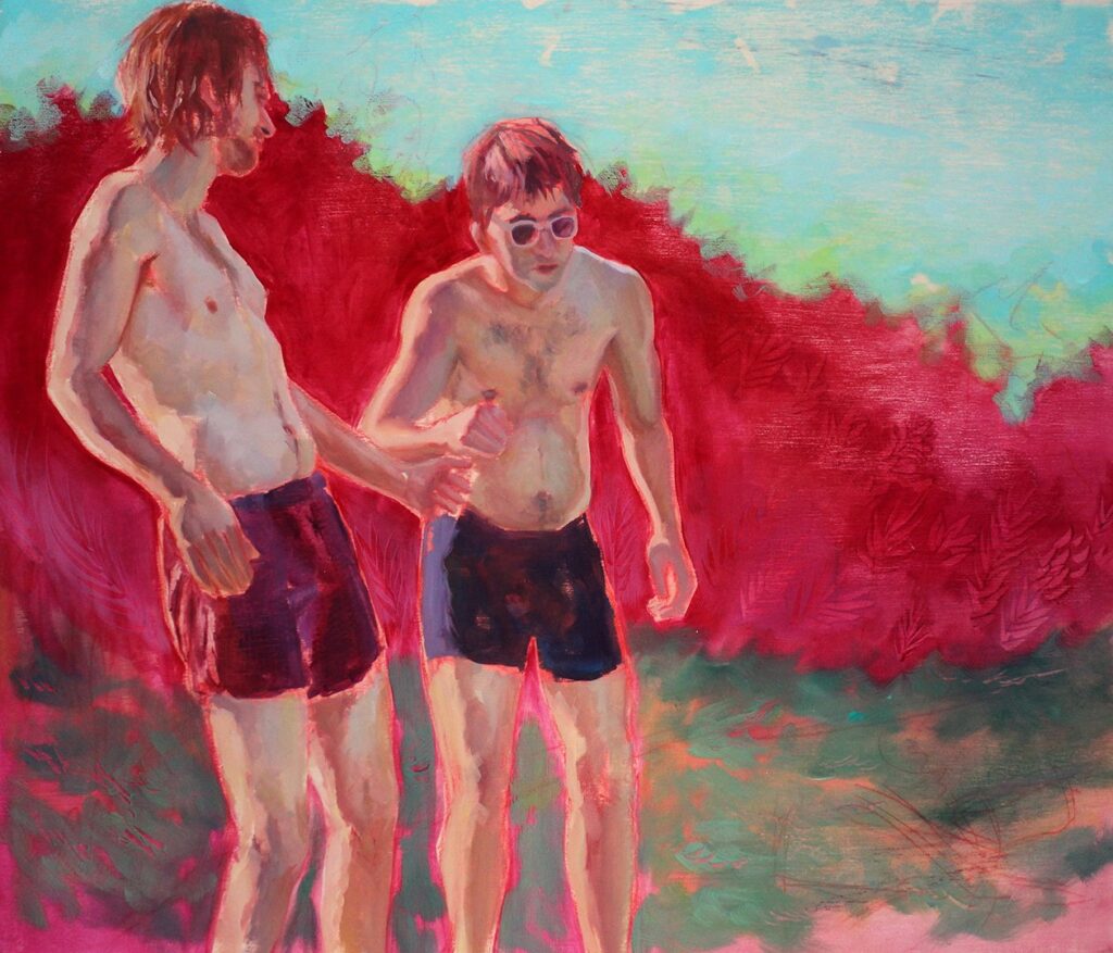 Boys Just Want to Have Fun, by Siobhan O'Connor, 2020, oil on wood