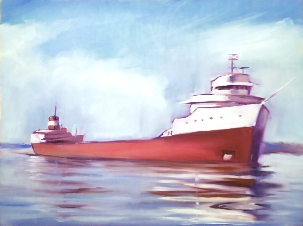 Our Ship, by Siobhan O'Connor, 2019, oil on wood