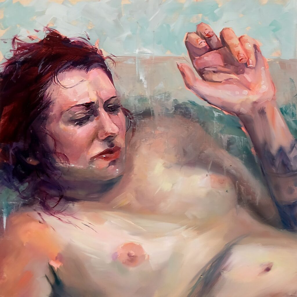 Settling In, by Siobhan O'Connor, 2019, oil on wood