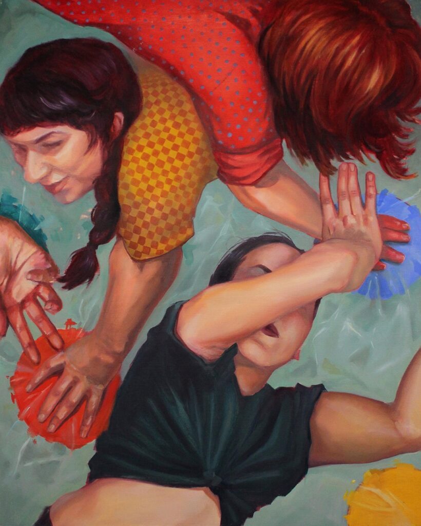 Twister, by Siobhan O'Connor, 2019, oil on wood