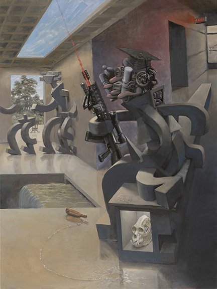 Grim Pedagogy, by Jackson O'Brasky, 2018, oil on canvas
