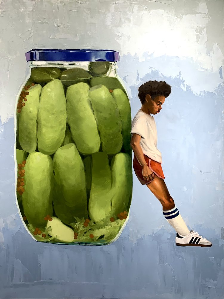 Little Pickle, by Andrea Olivia, 2023, oil on canvas