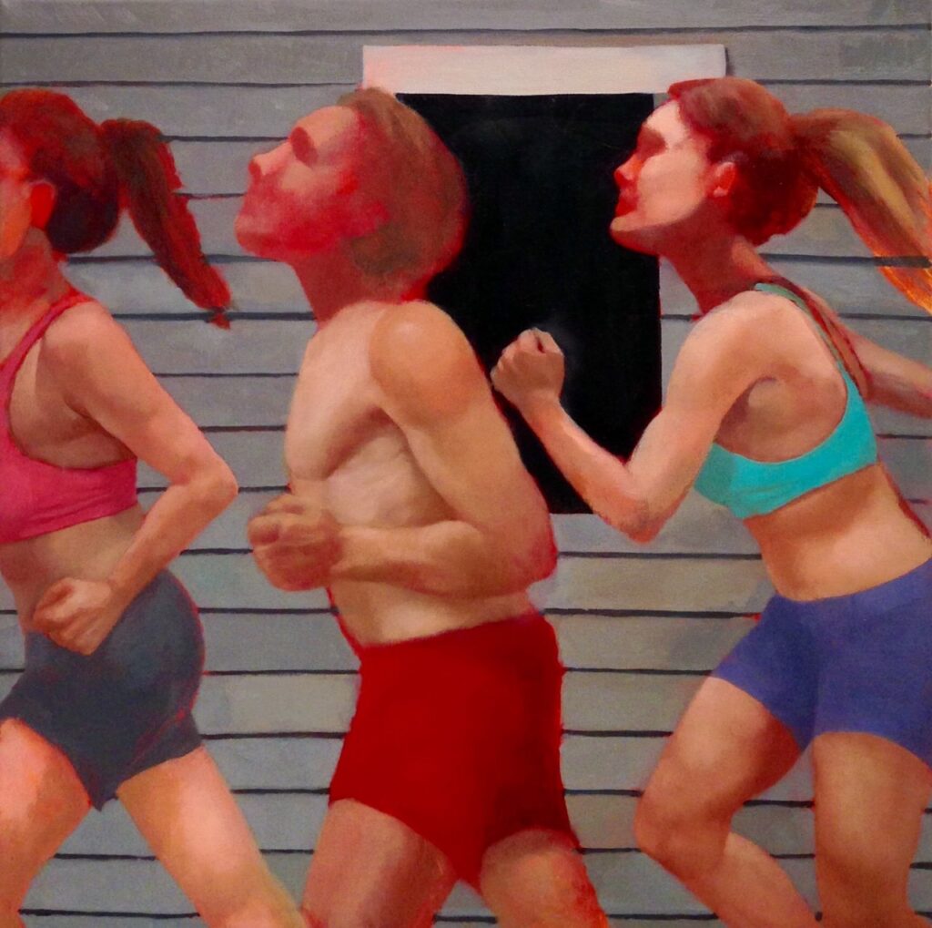 Couples Who Run Together, by Rebecca Orcutt, 2016, Oil on canvas