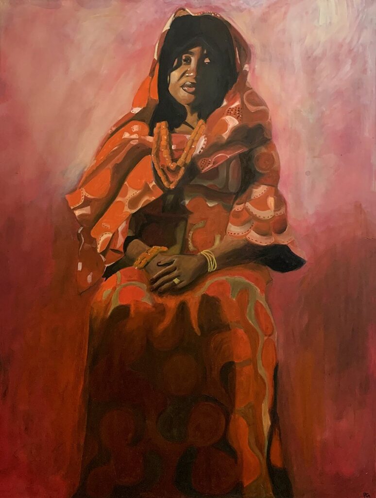Iya Ato-Obong, The Bamidele Chinwe Collection 1/2, by PG Picasso, 2023, oil on canvas