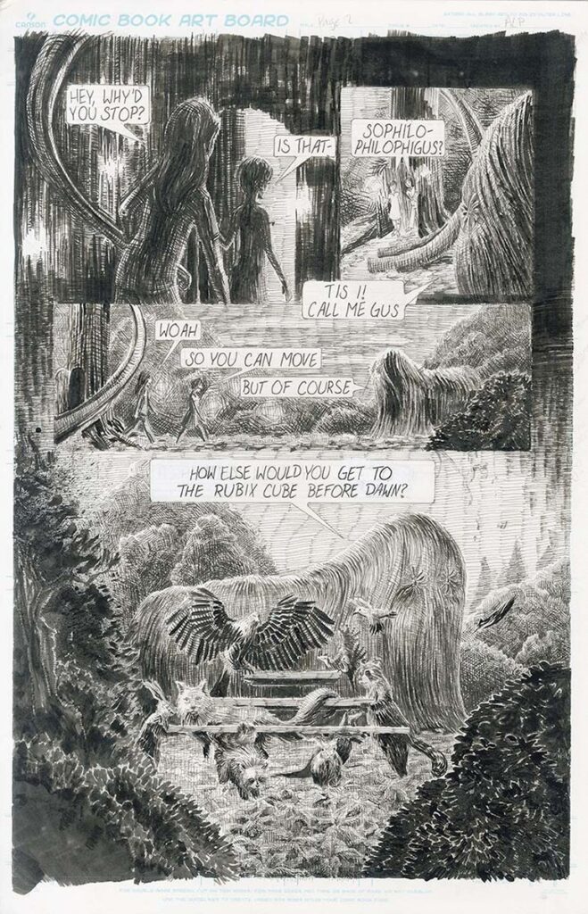 Terra Ignota, Page 12, by Alexia Papavasilakis, 2023, ink on paper