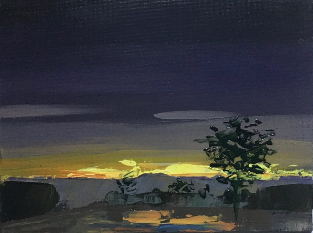 Industry Sun, by Austin Park, 2017, acrylic on canvas