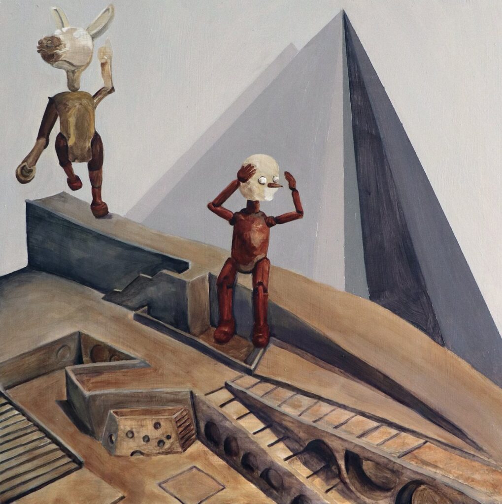 Curious, by Raena Park, 2022, oil on canvas mounted to panel