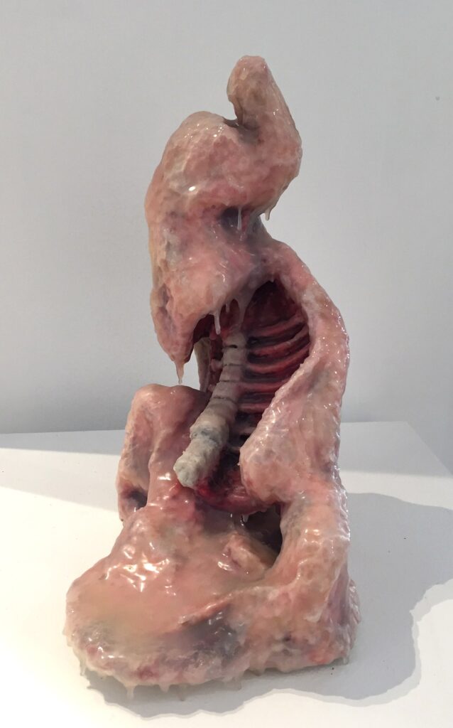 Figure with Meat, by Kristen Pedote, 2017, clay