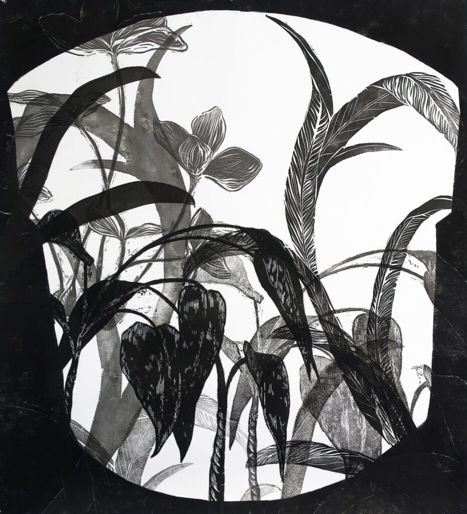 Greenhouse de Memorias, by Luján Pérez Hernández, 2019, oil on rag paper