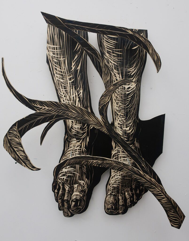 Swamp Toes, Everglades, by Lujan Perez Hernandez, 2019, ink, wood