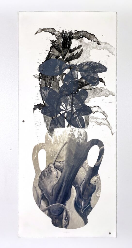 When These Vessels Felt Like Giants Preparatory Study, by Luján Pérez Hernández, 2020, oil on paper