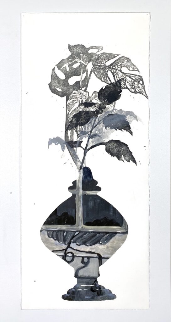 When These Vessels Felt Like Giants Preparatory Study, by Luján Pérez Hernández, 2020, oil on paper