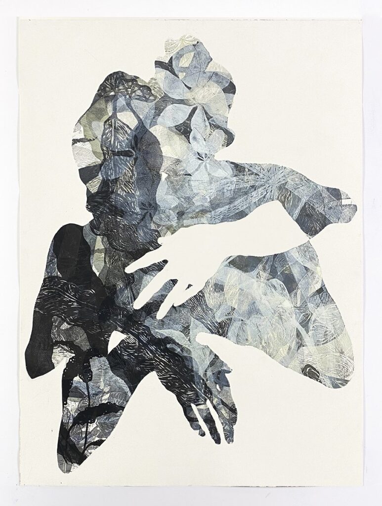 Here's to a Future Embrace X, by Luján Pérez Hernández, 2021, oil based ink on Arches paper