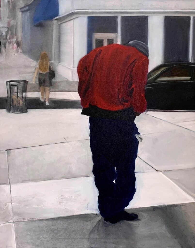 Man, by Jay Peterzell, 2021, oil on canvas