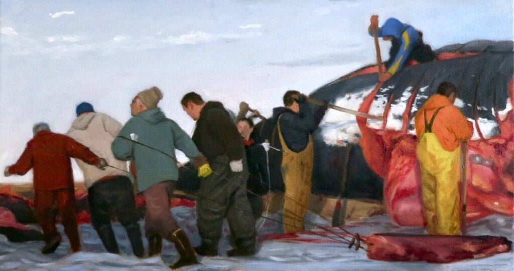 Study for "The Whale as a Dish", Spring Hunt, by David Pettibone, 2014, Oil on canvas