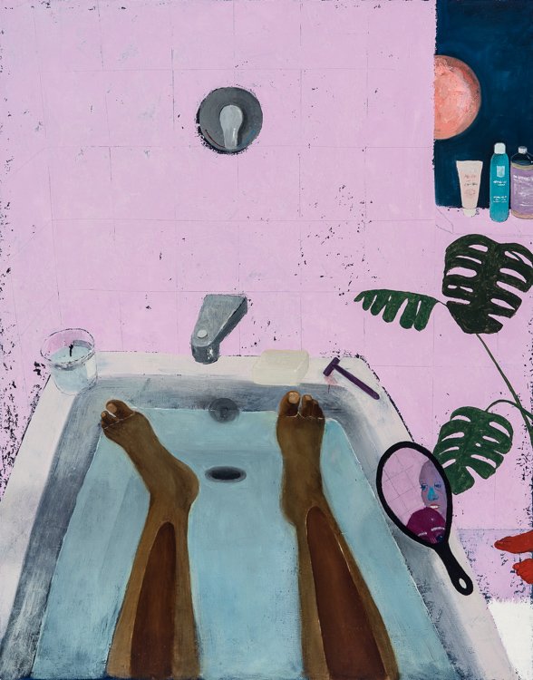 Bath, by Naudline Pierre, 2016, Oil on canvas