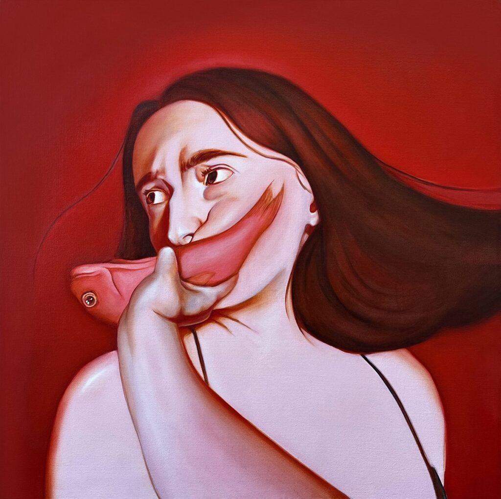 Fish Slap, by Haley Pisciotta, 2023, oil on canvas
