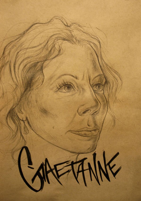 Artist Portraits – Gaetanne, by Robert Plater, 2012, Graphite on paper
