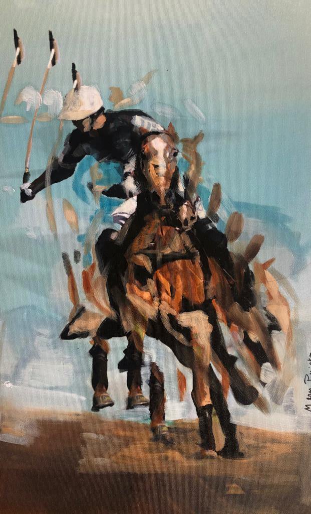 Blue Canica, by Mery Pujato Click to Buy, 2020, oil on canvas