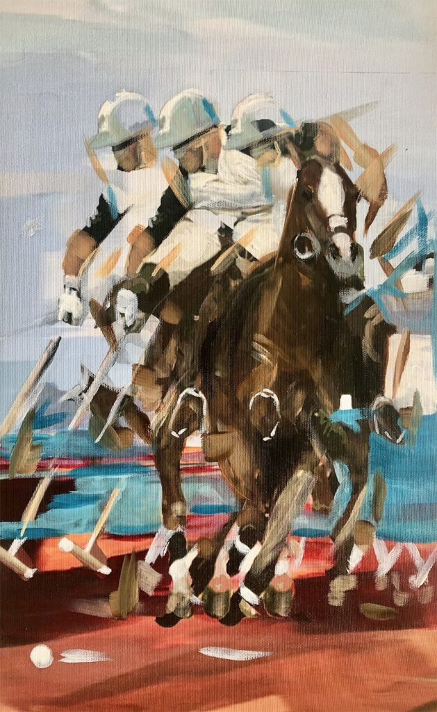 Red Canica, by Mery Pujato Click to Buy, 2020, oil on canvas