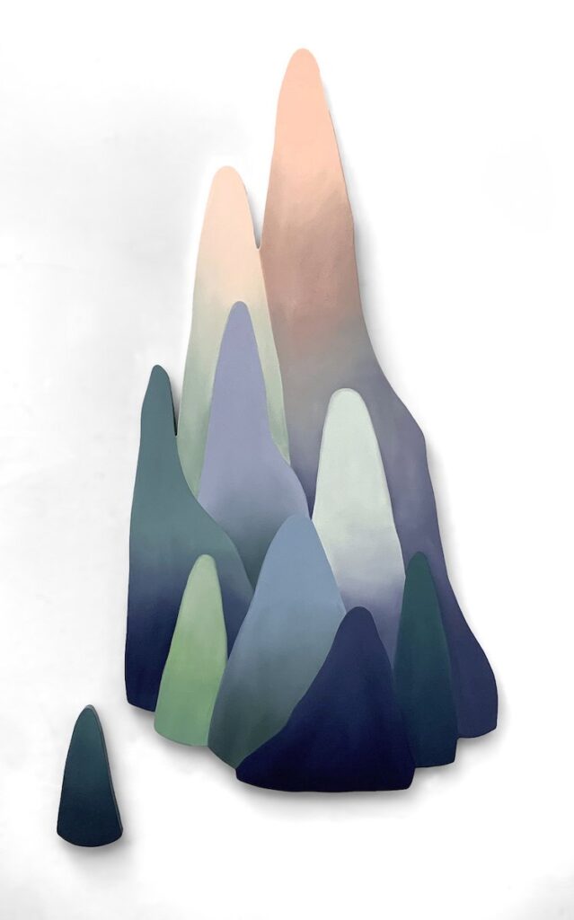 Untitled, by Gianna Putrino, 2023, oil on shaped panels
