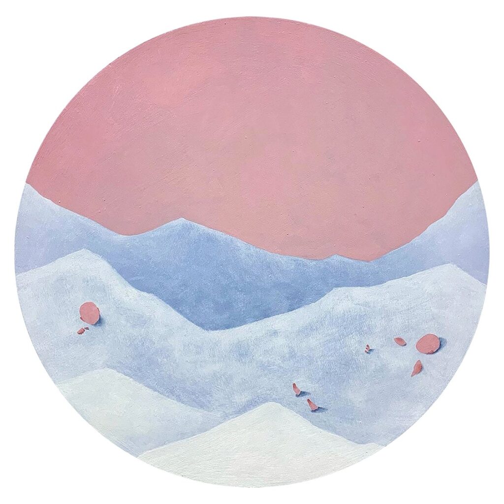 Untitled, by Gianna Putrino, 2021, oil on panel, 20 inches diameter