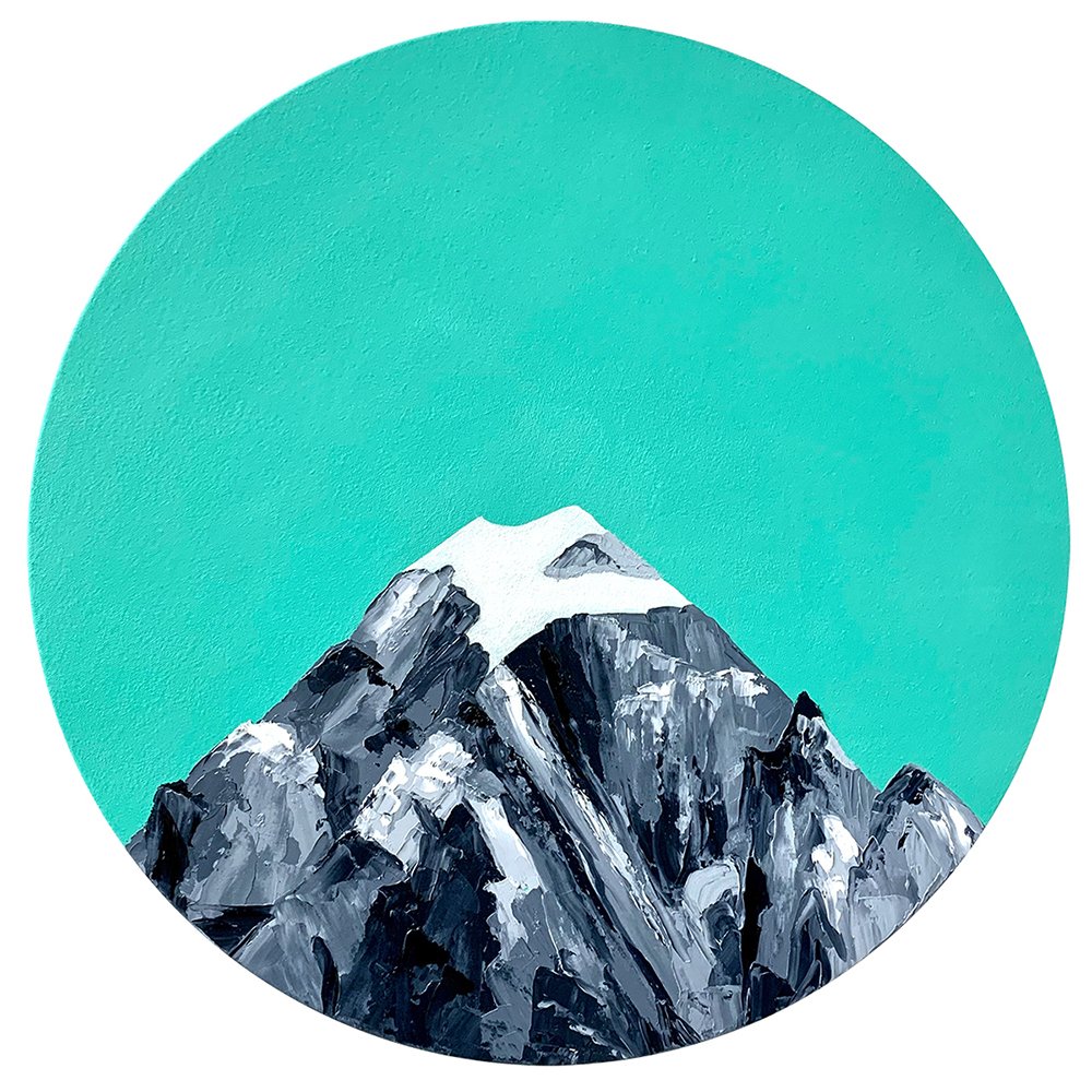 Untitled, by Gianna Putrino, 2021, oil on canvas, 20 inches diameter