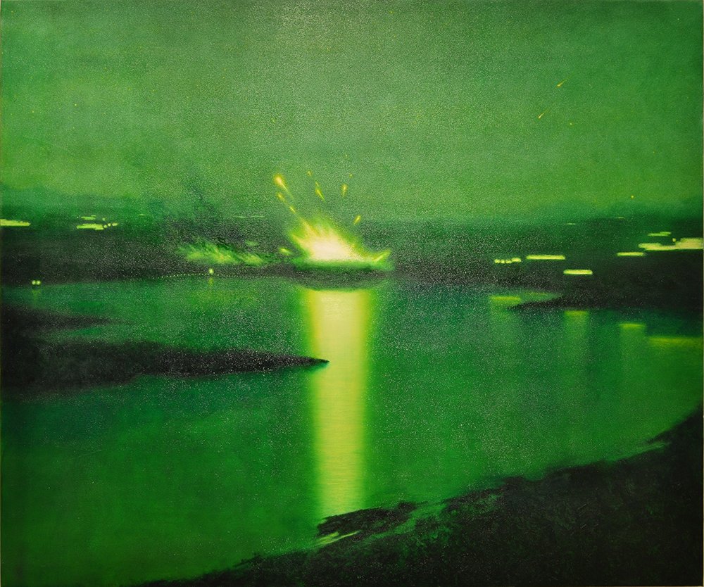 Night Vision Landscape, by James Raczkowski, 2015, Oil on canvas
