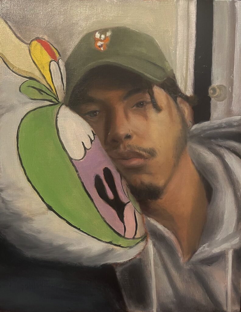 I Love DORKFACE, by Joshua Ramos, 2021, oil on canvas panel
