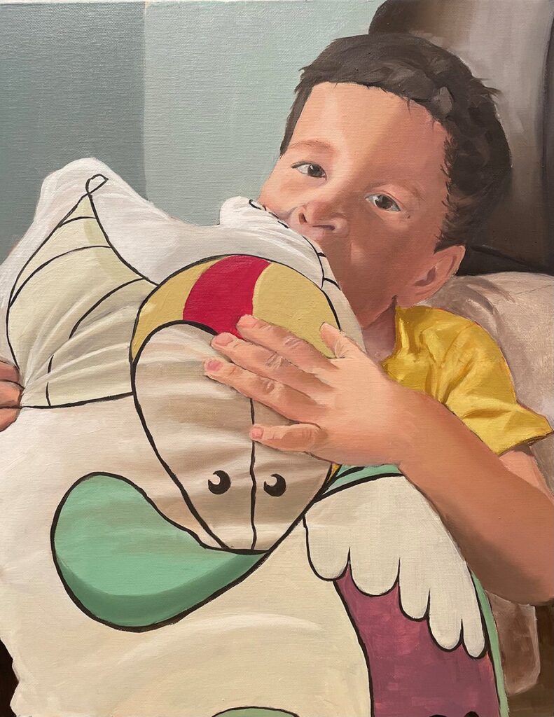 Jacob Loves DORKFACE, by Joshua Ramos, 2021, oil on canvas panel