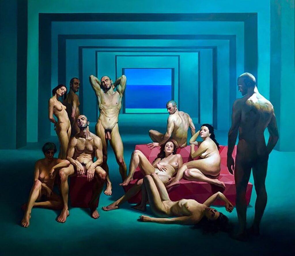 Before the Suicide, by Tedore Rekhviashvili, 2019, oil on canvas