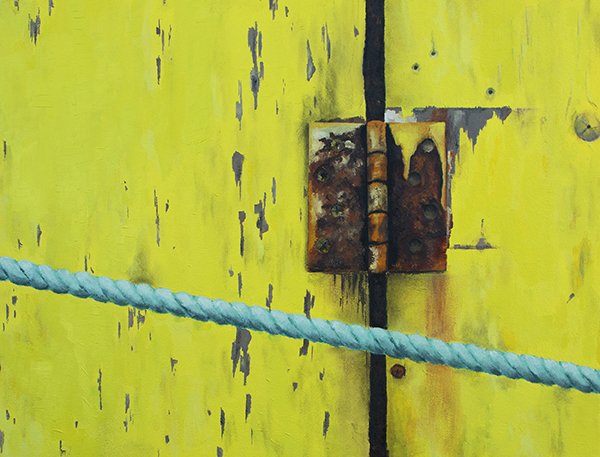 Paean to a Defunct Ice Fishing Trailer, by Erica Rochelle, 2019, oil on Arches oil paper