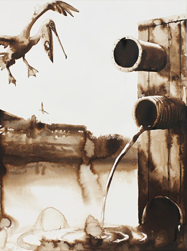 Untitled, by Alexis Rockman, 2013, Watercolor on paper