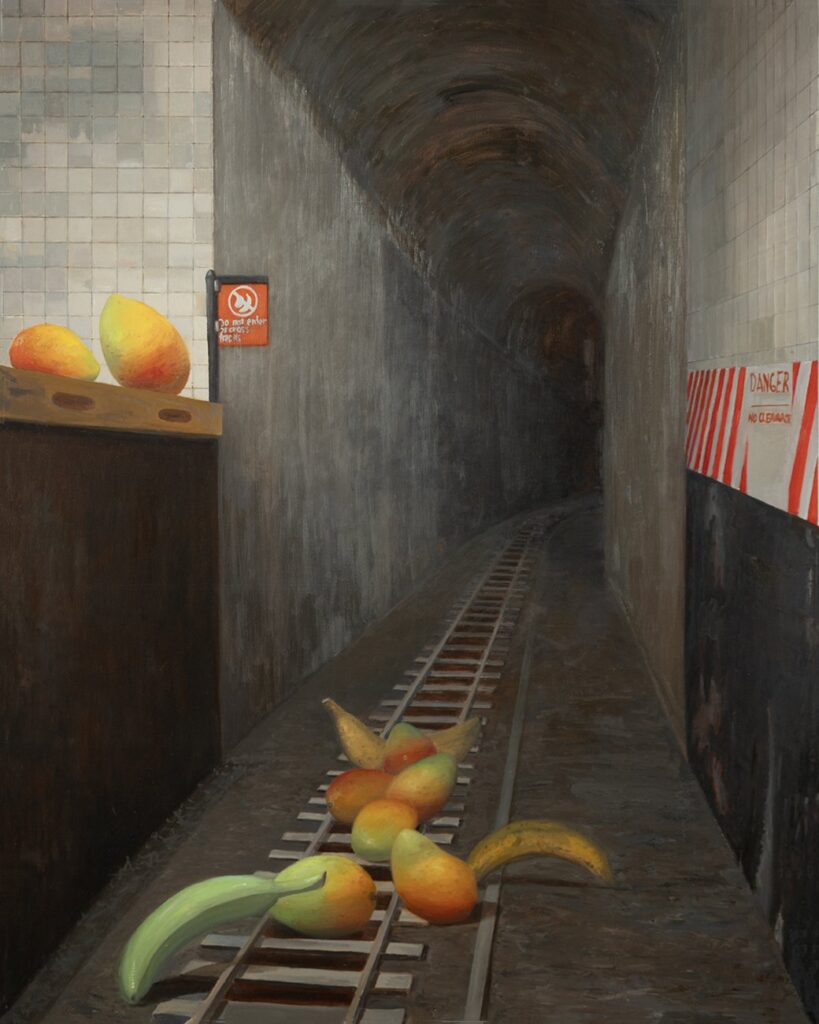 DANGER– No Clearance, by Audrey Rodriguez, 2023, oil on linen