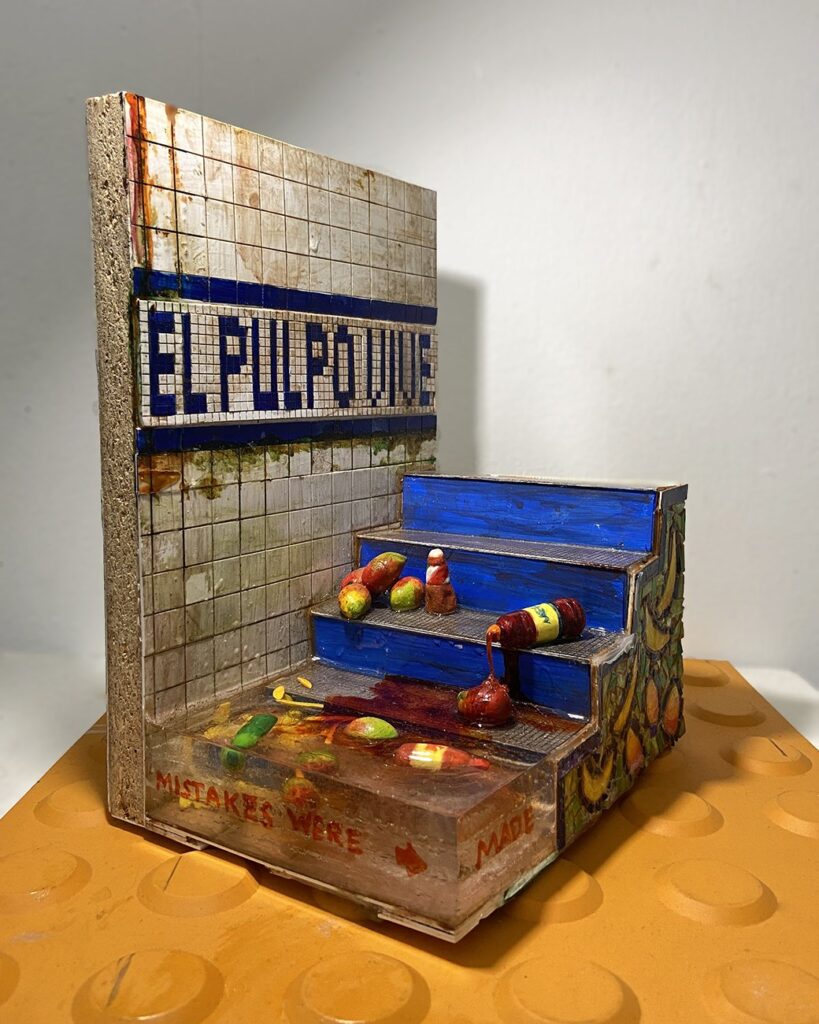 This is a Test— Mistakes Were Made, by Audrey Rodriguez, 2022, clay, styrene, acrylic, epoxy resin, glue, acrylic medium, permanent marker, hot-melt adhe
