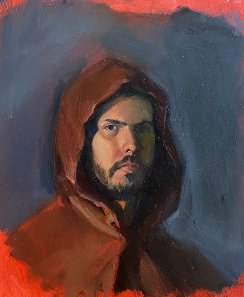 Balance, by Luis Angel Rodriguez, 2020, oil on panel
