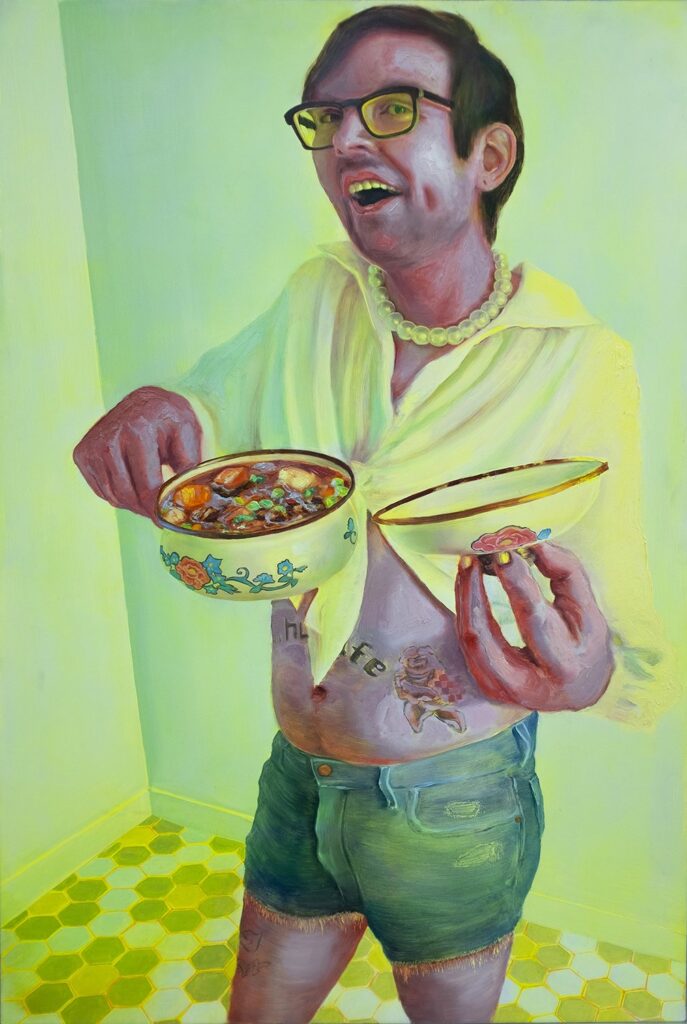 Honey, I'm Home, by Laura Romaine, 2022, oil on wood panel