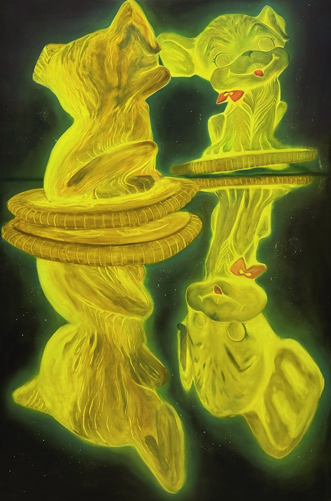 Man in the Mirror, by Laura Romaine, 2024, oil on linen
