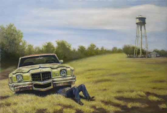 Mechanic, by Patrick Romine, 2014, oil on linen
